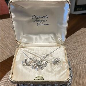 Sorrento Filigree Silver Necklace and Earring Set